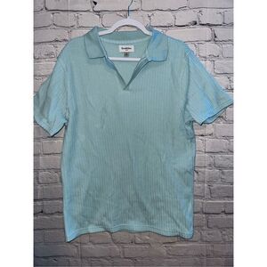 Goodfellow & Co Blue Men's Medium Short Sleeve Johnny Collar Sweater